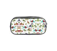 SDEGTHO Trousse transparente avec motif dinosaures colorés - Grande capacité - Compartiment unique - Rangement de protection pour stylos