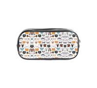 SDEGTHO Trousse transparente avec motif visages de chat et de chien, bouledogue, beagle, labrador, grande capacité, compartiment unique, rangement de protection pour stylos