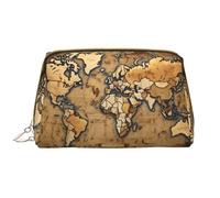 SDEGTHO Vieille carte du monde tachée, petite trousse de maquillage pour sac à main, trousse de maquillage de voyage, mini sac cosmétique, blanc, taille unique, blanc, One Size
