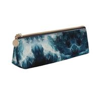 SDEGTHO Within The Tides Trousse à crayons triangulaire en cuir avec grande capacité de rangement, blanc, Taille unique, Art Déco