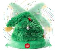 SdeNow Chapeau de Père Noël Dansant et Chantant Électrique 68,6 cm - Sapin de Noël Animé - Interactif et Musical pour Enfants et Adultes