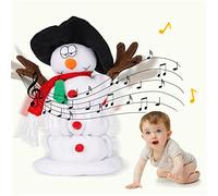 SdeNow Père Noël Bonhomme de Neige Twerking Chantant et Dansant-Jouets en Peluche Noël Animés avec 6 Chansons de Noël en Anglais