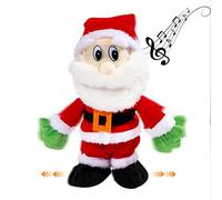 SdeNow Père Noël Marchant, Chanteur Dansant Musical Twerking Tremblant Père Noël Animé Jouets Poupée Père Noël Noël Cadeaux,30 cm