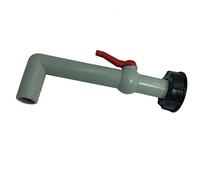 SDENSHI Bec de Vidange avec Écrou 90 Degrés, pour Raccord Robinet Cuve IBC 1000L Eau Prolongateur Diamètre Pluie Arrosage 60mm - B 1 Pouce rallongé de 90 degrés