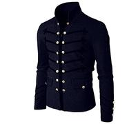 SDER Blousons Homme Rétro Blazer Veste Costume Longue Slim Fit Manches Longues Boutonné Steampunk Gothique Tailcoat Manteau, Manteau Hiver Long Outwear Coat Bouton Cosplay Fête Party Uniforme
