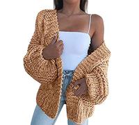 SDER Cardigan Femme Pull Cardigan Mohair DéContracté à La Mode Veste Chaude Cardigan DéContracté Gilet AméRicain Simple Doux Et Paresseux Haut Pull Court Sweet Et Ample Manteau à Manches Larges