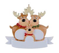 SDER DIY DéCor De NoëL,Personnalisé Famille NoëL Arbre Ornement Renne Boules,Mignonne DéCorations Petit Cerf Cadeaux d'hiver,Pendentif PèRe Et Bonhomme Neige, 9_x_11_cm, (SDER)