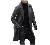 SDER Manteau Homme Hiver Mi-Long Trench Coat En Laine Chaud Veste Slim Pardessus Parka Couleur Unie Coupe Vent Manteau Slim Fit Casual Long En Laine Caban Mode Classique Affaires Longue Section Coat