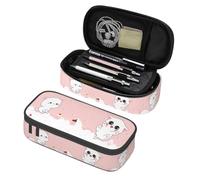 SdetYuia Grande trousse à crayons avec compartiments à fermeture éclair pour enfants, adolescents, étudiants, fournitures scolaires, Chat Kawaii Rose Petits Chatons, 8.3"x3.7"x2", Trousse à crayons
