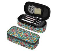 SdetYuia Grande trousse à crayons japonaise avec compartiments à fermeture éclair pour enfants, adolescents, étudiants, fournitures scolaires, Favela brésilienne, 8.3"x3.7"x2", Trousse à crayons