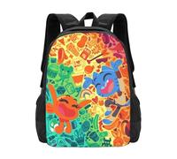 SdetYuia Gumball Sac à dos d'école léger et décontracté Motif dessin animé Le monde incroyable des Gumballs Unisexe, Noir , 41 cm