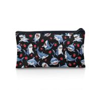 SdetYuia Trousse à crayons avec fermeture éclair pour enfants de 2e et 3e année - Motif chien carlin - Multifonction - Pour l'école et les étudiants - Taille L, Fraises de requin, 8.8"x1.7"x4.1",