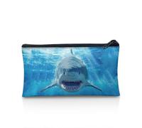 SdetYuia Trousse à crayons avec fermeture éclair pour enfants de 2e et 3e année - Motif chien carlin - Multifonction - Pour l'école et les étudiants - Taille L, Cool Shark Sea, 8.8"x1.7"x4.1",