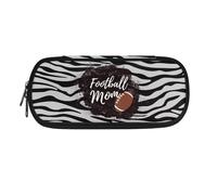 SdetYuia Trousse à crayons avec imprimé léopard noir et gris - Fermeture éclair - Pour filles, garçons, femmes et hommes, American Rugby Rayures Zèbre Noir Gris, 8.8"x1.7"x4.1", Trousse à crayons