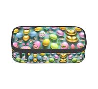 SdetYuia Trousse à crayons de grande capacité avec imprimé Happy Easter Holiday pour adultes, Noir , 8.3"x3.7"x2", Trousse à crayons