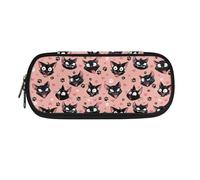 SdetYuia Trousse à crayons de grande capacité avec imprimé vache noire et blanche, trousse à crayons esthétique, fournitures de rentrée scolaire pour adolescent, adultes, Chat noir drôle,