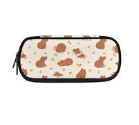 SdetYuia Trousse à crayons Galaxy Wolf pour fournitures scolaires - Esthétique - Avec fermeture éclair - Organiseur de papeterie pour enfants - Porte-stylos pour bureau, Orange Capybara,