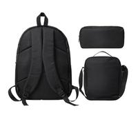 SDFCUMDM Beau sac d'école imprimé village + trousse + sac à déjeuner combinaison pour un usage quotidien, Noir , Taille unique