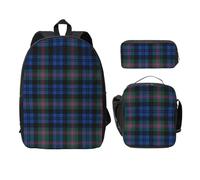 SDFCUMDM Cartable d'écolier + trousse + sac à déjeuner pour tous les jours Bleu et vert, Noir , Taille unique