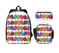 SDFCUMDM Cartable + trousse + sac à déjeuner pour tous les jours, Noir , Taille unique