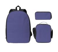 SDFCUMDM Wild Chrysanthemumjuhua Sac d'école + trousse + sac à déjeuner pour un usage quotidien Violet, Noir , Taille unique