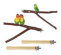SDFF Perchoirs Naturels pour Oiseaux, 4 Pièces Branches d'oiseaux en Bois Naturel, Perchoirs en Bois Naturel, Support en Bois pour Cage à Oiseaux Perroquets, pour Perruches Calopsittes Canaris
