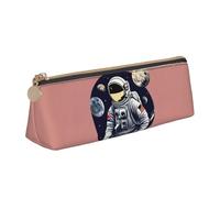 SDFHU Astronaute on The Moon 1 Trousse légère et spacieuse de grande capacité avec fermeture éclair triangulaire pour outils d'écriture, blanc, Taille unique
