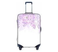 Sdfhu Encadrement de fleurs lilas en fleur unique housse de bagage de voyage lavable anti-rayures pour les vacances, blanc, Small