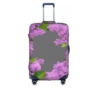 Sdfhu Encadrement de fleurs lilas en fleur unique housse de bagage de voyage lavable anti-rayures pour les vacances, blanc, Large