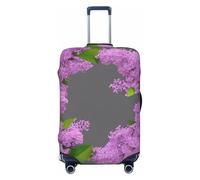 SDFHU Encadrement de fleurs lilas en fleurs imprimées housses de valises personnalisées protection de bagages élastique lavable voyage équipement housse, noir, Small