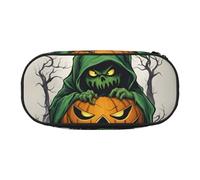 SDFHU Green Ghost Horror Halloween Pumpkin 1 Print Pencil Case Stationery Tool Office Supplies Unisexe Accessoire Convient à toutes les occasions, Noir, Taille unique, Mignon, Noir , Taille unique