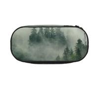 SDFHU Green Tree Trousse à crayons Motif paysage brumeux Fournitures de bureau Unisexe Convient à toutes les occasions, Noir/blanc, One Size, Mignon