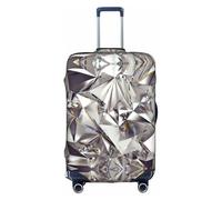 Sdfhu Housse de bagage de voyage unique lavable anti-rayures avec motif diamant pour les vacances, blanc, taille XL, Blanc, X-Large