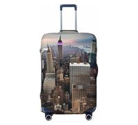 SDFHU Housse de protection personnalisée pour valises à motif de ville de New York, élastique, lavable, noir, Small