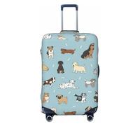 SDFHU Housse de valise imprimée chiot Doodles Housse de protection personnalisée élastique lavable Voyage Gear Cover, noir, Small