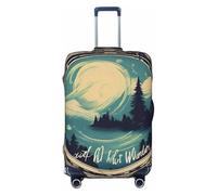 SDFHU Housse de valise imprimée « Not All Who Wander Are Lost » - Housse de protection personnalisée pour bagages - Housse élastique et lavable pour équipement de voyage, noir, Medium