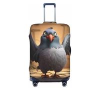 SDFHU Housse de valise imprimée pigeon de dessin animé 1 housse de protection personnalisée pour bagages élastique lavable, noir, Large