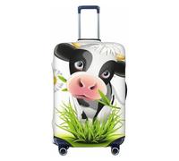 SDFHU Housse de valise imprimée vache mignonne personnalisée, housse élastique lavable pour équipement de voyage, noir, Large