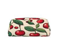 SDFHU Jolie trousse à crayons multifonction avec fermeture éclair pour adultes Motif cerise rouge
