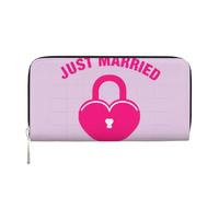 SDFHU Just Married Portefeuille tendance pour femme 20 x 9 cm, noir, One Size, Art