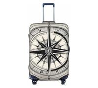 SDFHU Law of the Compass Housse de valise imprimée avec navigation 1 housse de protection personnalisée élastique lavable pour équipement de voyage, noir, taille S, Noir/blanc, Small