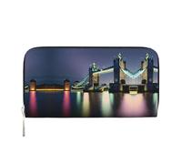 SDFHU Night London Tower Bridge Portefeuille tendance pour femme 20 x 9 cm, noir, One Size, Art