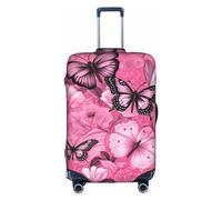Sdfhu Papillon Rose Impression Carrelage Sans Couture Housse de Voyage Unique Lavable Anti-Rayures Valise Protection Vacances, Blanc, Small, Blanc, Small