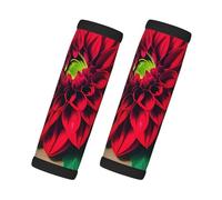 SDFHU Poignée de valise rétro en bois avec motif fleur rouge dahlia - Accessoires de voyage - Convient pour porte de voiture