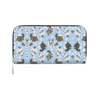 SDFHU Portefeuille tendance pour femme Motif chinchillas et lune Bleu 20 x 9 cm, noir, One Size, Art