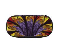 SDFHU Trousse à crayons avec impression de vitraux - Fournitures de bureau - Unisexe - Accessoire adapté à toutes les occasions - Noir - Taille unique - Mignon, Noir , Taille unique, Mignon