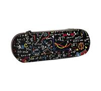 SDFHU Trousse à crayons en cuir avec imprimé formule mathématique - Trousse polyvalente en cuir pour voyage et usage quotidien