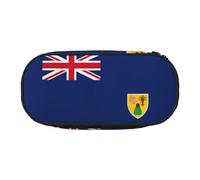 SDFHU Trousse à crayons imprimée drapeau des îles Turques et Caïques - Fournitures de bureau - Accessoire unisexe pour toutes les occasions, Noir/blanc, One Size, Mignon