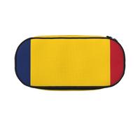 SDFHU Trousse à crayons imprimée drapeau du Tchad - Fournitures de bureau - Accessoire unisexe - Convient à toutes les occasions, Noir/blanc, One Size, Mignon