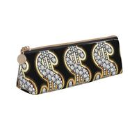 SDFHU Trousse à crayons légère et spacieuse avec motif dollar doré - Grande capacité - Triangle - Fermeture éclair - Pour outils d'écriture, blanc, Taille unique